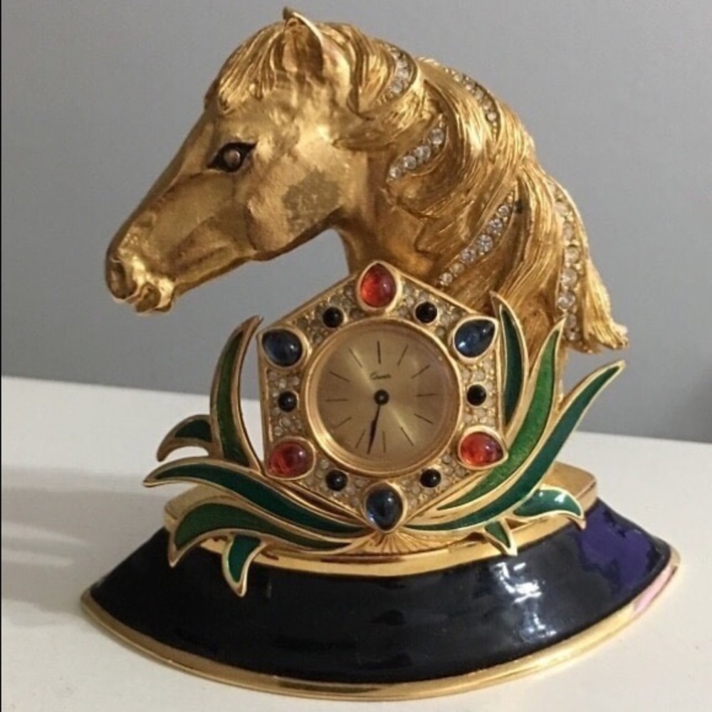 Antique Horse Head Table Clock - image 2